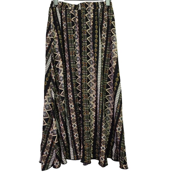 Women's S Hippie Geometric Print Bohemian Maxi Skirt Gypsy - Picture 3 of 10